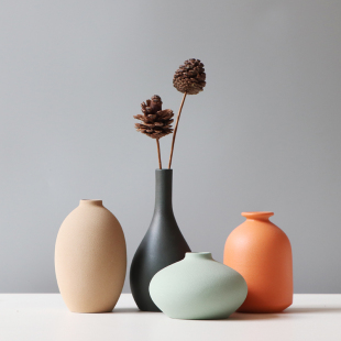 Small Dried Flowers Home Decoration Ornaments Morandi Ceramic Vase Living Room TV Cabinet Flower Insert Nordic Style Ornaments Flower Cloud