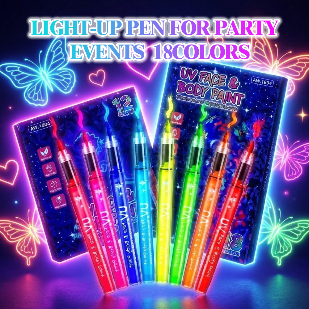 Direct Liquid Uv Temporary Tattoo Pen, Washable Body Fluorescent Paint Pen, Christmas Holiday Party Skin Painting Pen