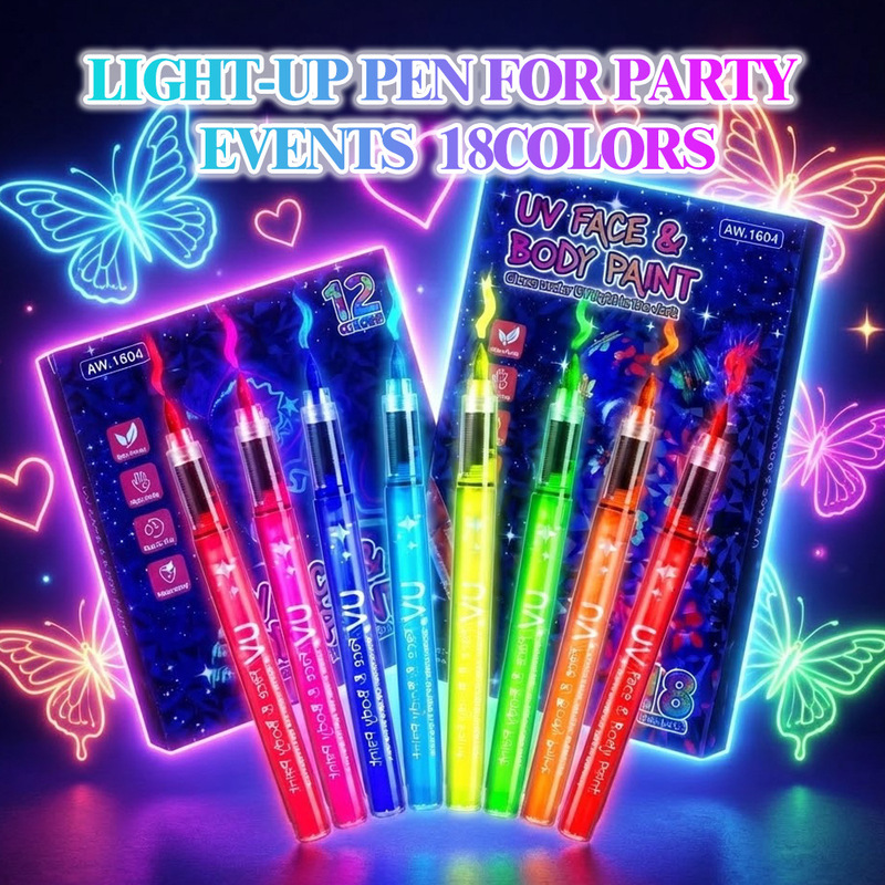 Direct Liquid Uv Temporary Tattoo Pen, Washable Body Fluorescent Paint Pen, Christmas Holiday Party Skin Painting Pen Direct Liquid Uv Temporary Tattoo Pen, Washable Body Fluorescent Paint Pen, Christmas Holiday Party Skin Painting Pen