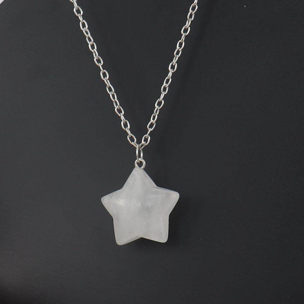 15g Weight Pendant Necklace Classification 1 Piece Quantity Street Occasion Crystal Material Star Pattern Women'S Gender Handmade Design Simple Style Style Simple Style Star Crystal Handmade Pendant Necklace 1 Piece 10