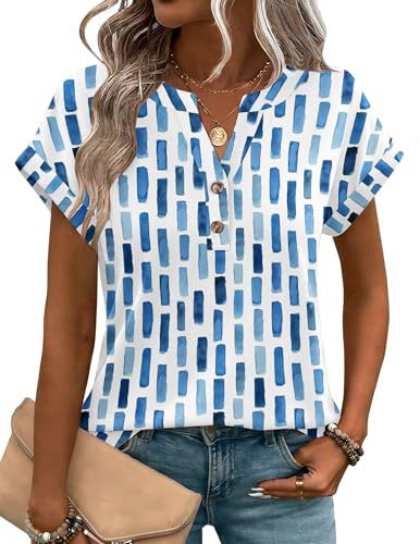 2026 Cross-Border Foreign Trade Independent Site Summer New Heart-Shaped Flower Print Versatile V-Neck_ecoleips.com