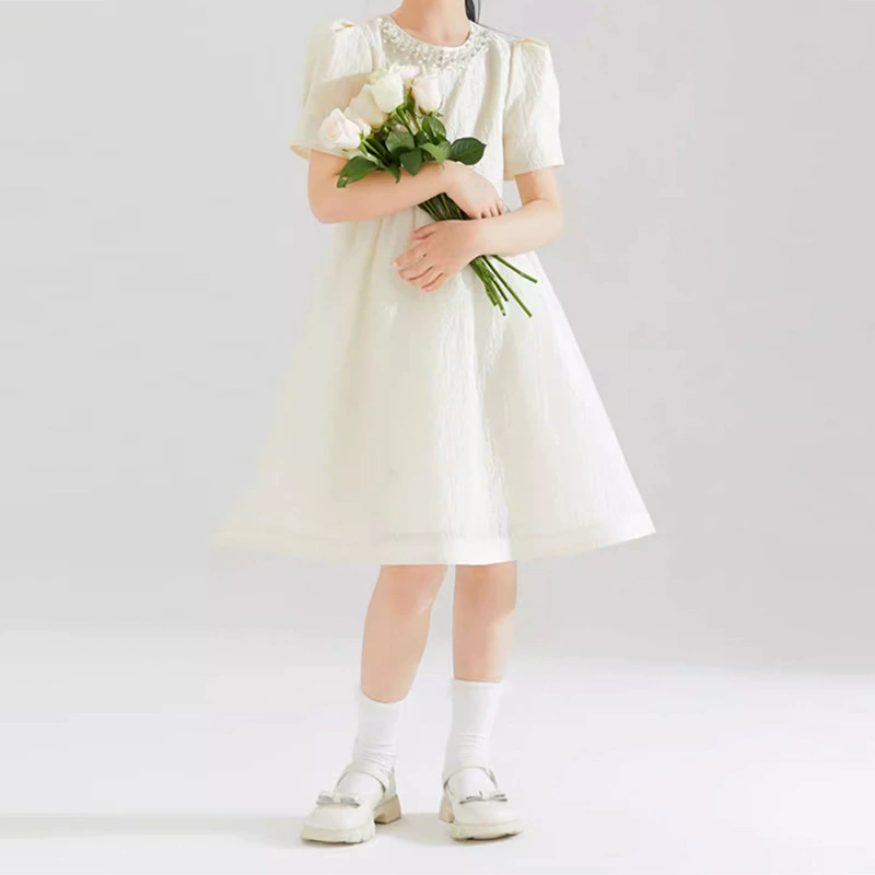 [Текстура жаккарда] Милое платье принцессы для девочек, детское платье во французском стиле, элегантное длинное платье, лето