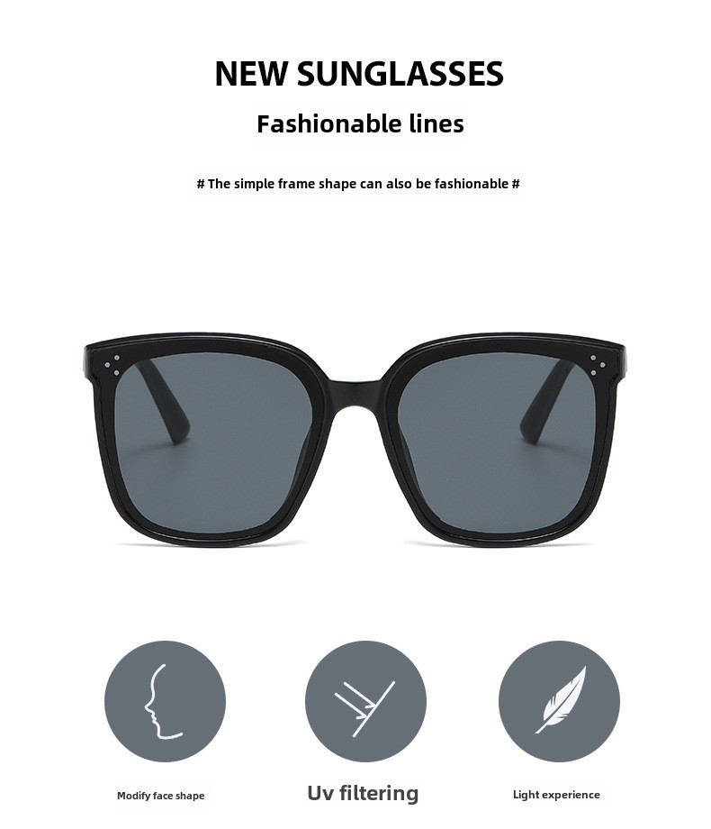 New Sunglasses Women's Sunglasses 808 Fashion Square Frame Sunglasses K-style Versatile Square Popular Glasses Stylish in_voghion.com