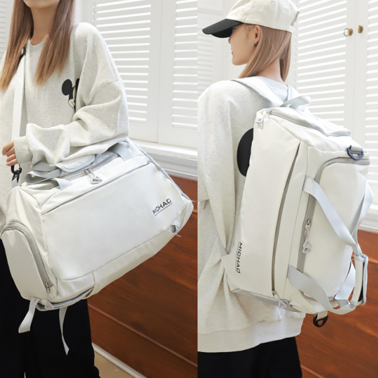 Backpack Large Capacity Women's Travel Bag on Trolley Case Fashion Men's Gym Bag Shoulder Luggage Bag Wholesale