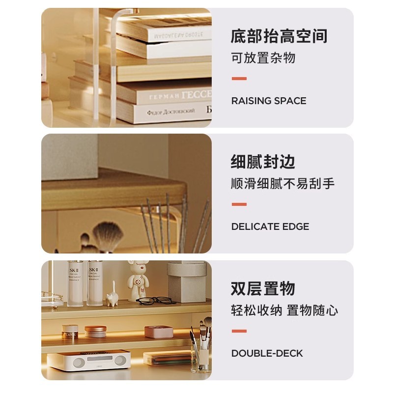 Estante de escritorio, gabinete de almacenamiento de cosméticos, escritorio para el hogar, tocador de estilo acrílico de múltiples capas, estante de exhibición