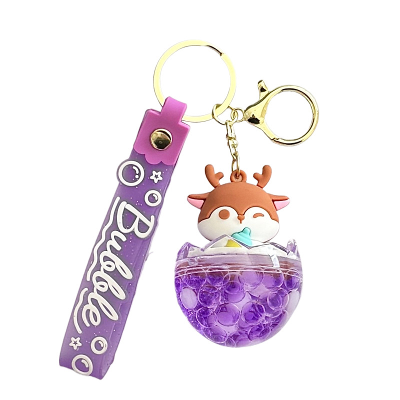 Acrílico en aceite, botella de arena, llavero de animales pequeños, accesorios de bolsa, llavero lindo, adornos colgantes, regalos pequeños al por mayor