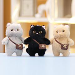 大衆高級感ぬいぐるみ猫人形かわいい萌え人形女の子バッグ掛け人形かばんストラップ