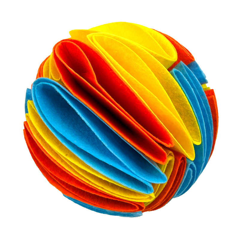 봉제 장난감 공, 애완동물 냄새 맡기 공, 강아지와 고양이를 위한 재미있고 교육적인 무지개 음식 숨기기 방지 장난감, 애완동물 용품