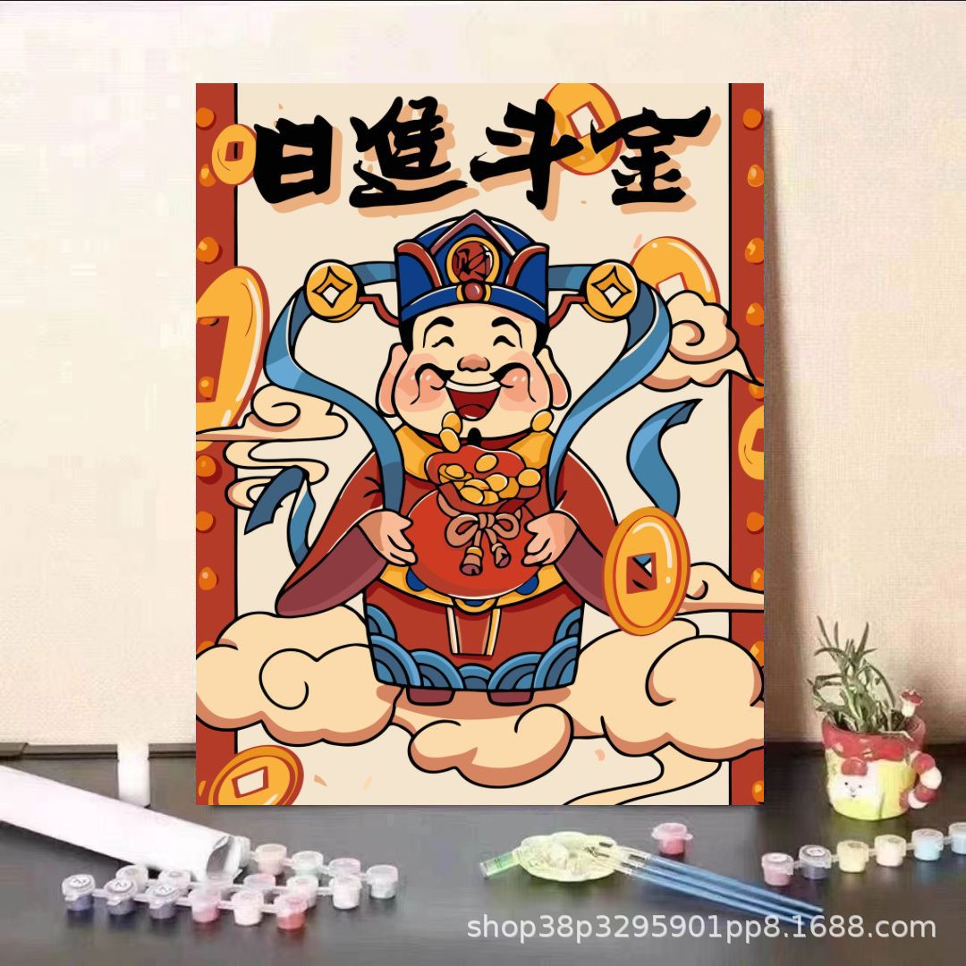 Lápiz pequeño Año Nuevo pintura al óleo digital diy relleno 2024 nuevo niño relleno pintado a mano pintura al óleo acrílico