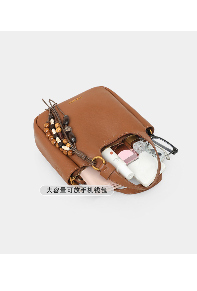 Túi xách nữ da thật đeo chéo một vai phong cách công sở — màu nâu, Lời bài hát: Brown (Public Version), đen, Lời bài hát: Black (Public Version) chi tiết 17