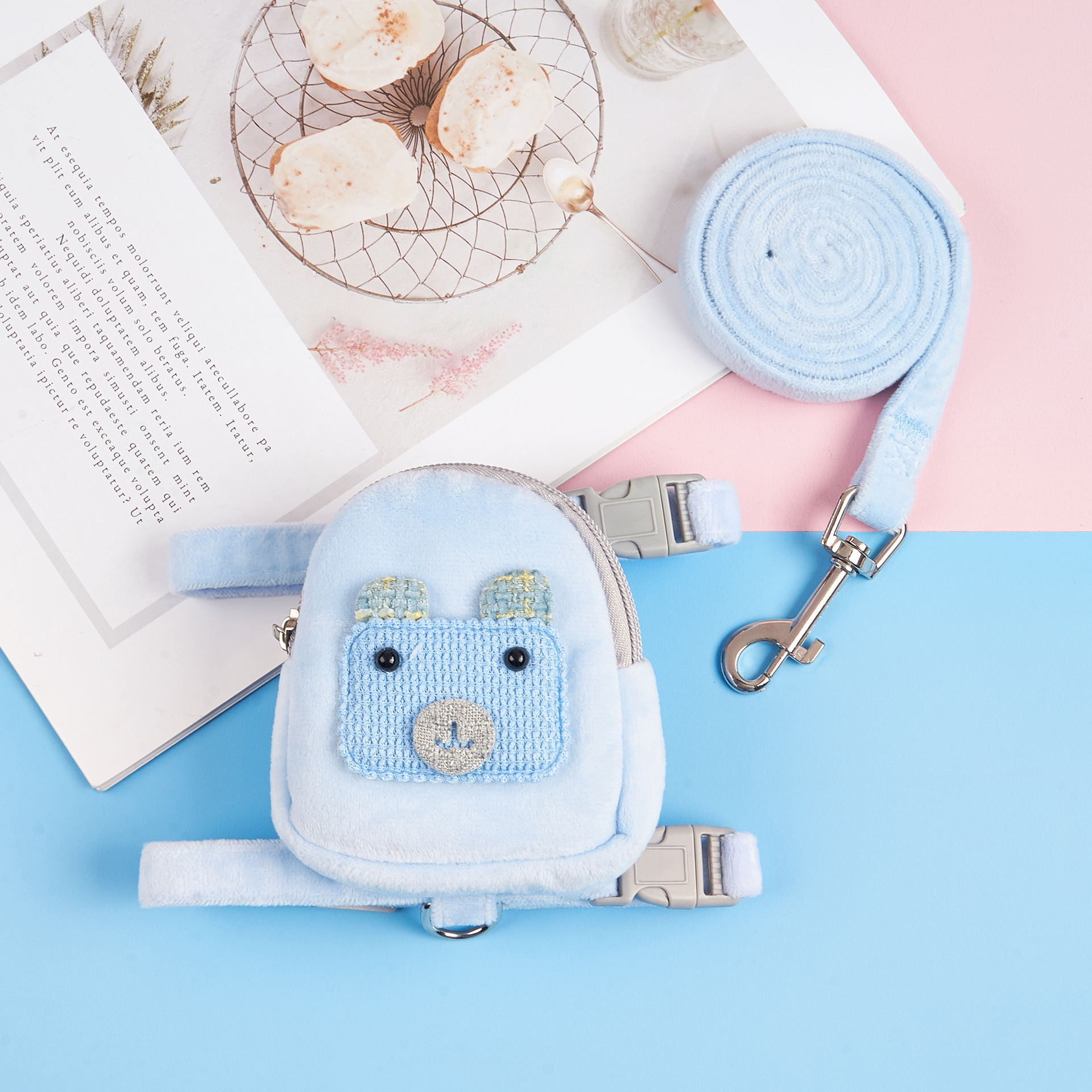 Mochila de dibujos animados chaleco estilo cachorro Correa perro pequeño perro caminando cuerda gato cuerda para caminar gato suministros para mascotas