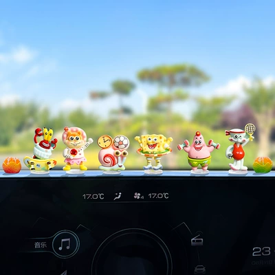 Cute cartoon cute SpongeBob Car ornaments - multiple-styles-available-see-details-page-6-types-of-spongebob-squarepants-for-sports-big-orange-university-free-traceless-stickers