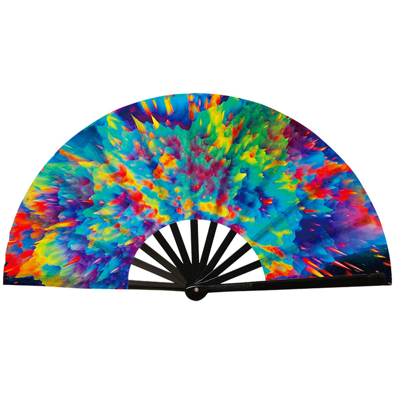 Abanico Plegable de Kung Fu de Plástico, Colorido, para Conciertos y Fiestas