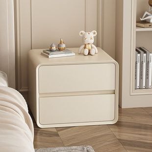 Bedside Table Simple Modern Small Bedroom Apartment Storage Household Bedside Cabinet Light Luxury High-grade Cream