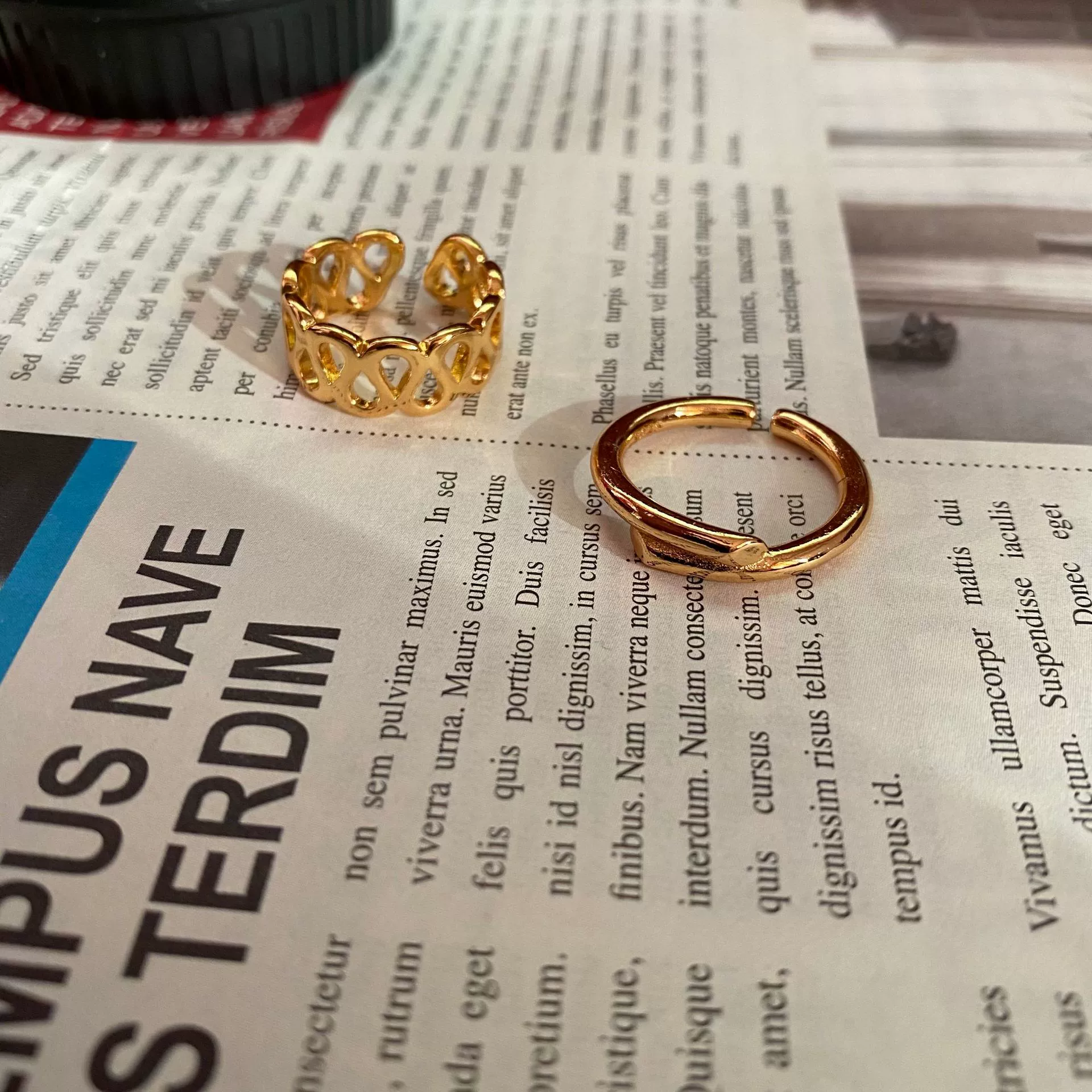 (Cross-border trading), fashionable one size retro golden ring, on index finger, simple and elegant design