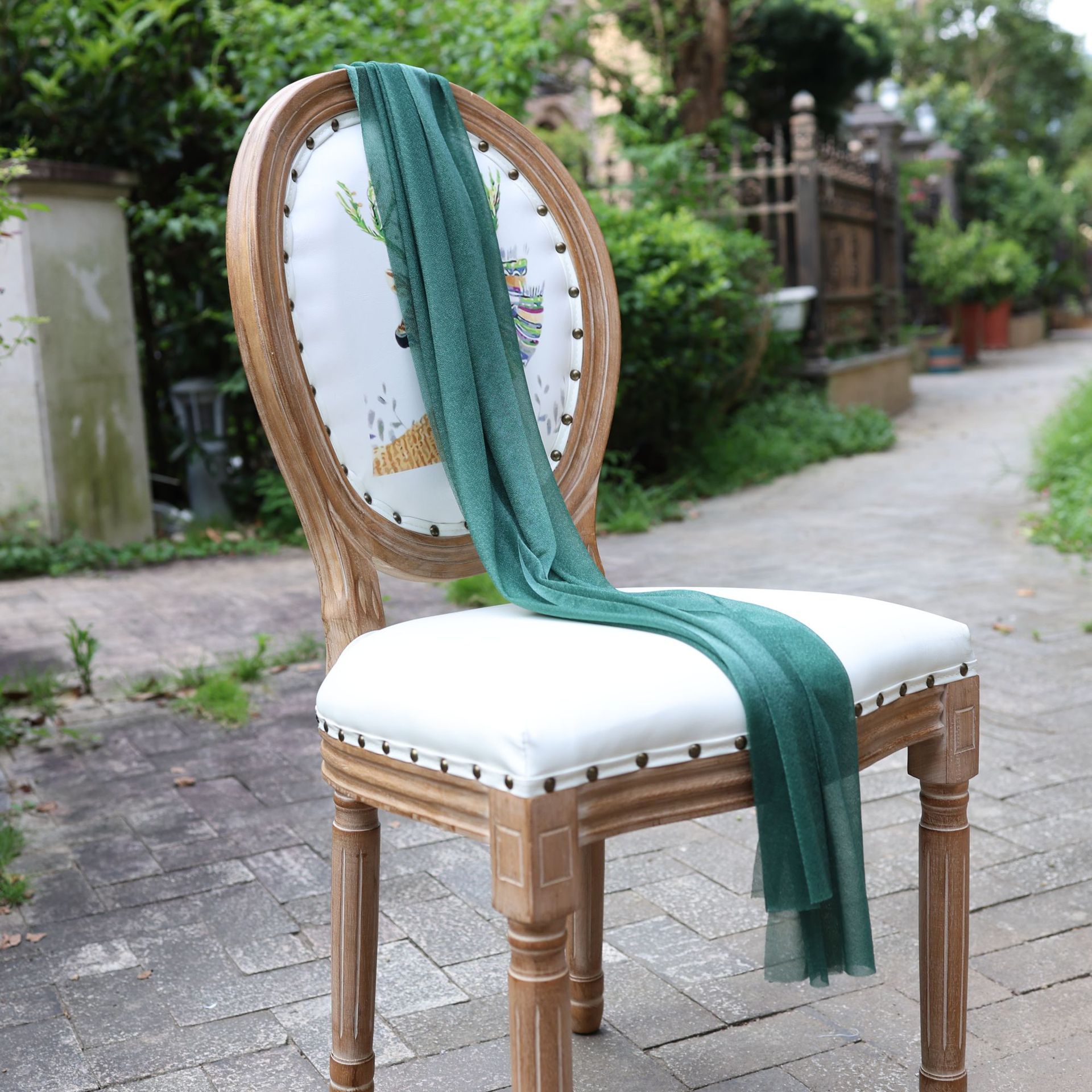 Cortina de belleza cortina arco de boda césped decoración al aire libre tabla bandera cortina cortina chiffon