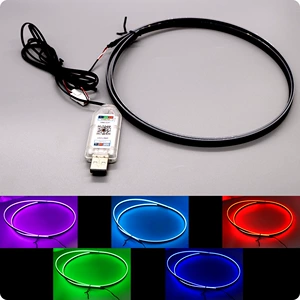 Avtomobil interyer LED akril mərkəzi konsol USB işığı, rəngli ətraf işıq