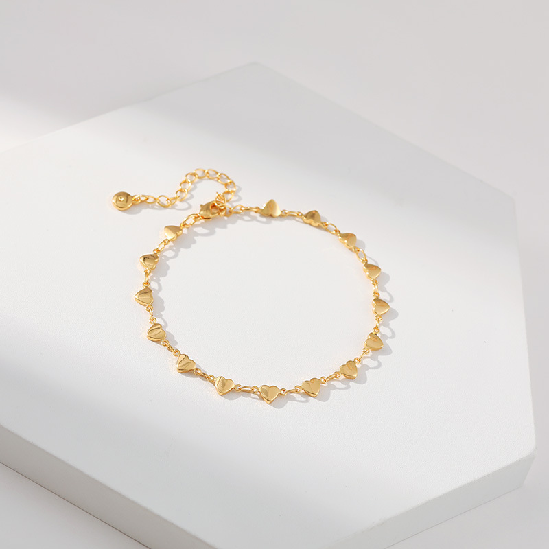 Retro Heart Shape Copper Plating Bracelets 1 Pair