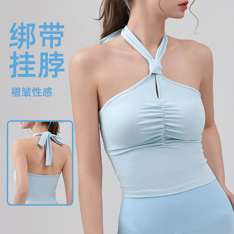 Yoga Clothing Sling Sports Underwear Women's Outer Wear Tight Waist Sports Vest Sleeveless Fitness Wear Running