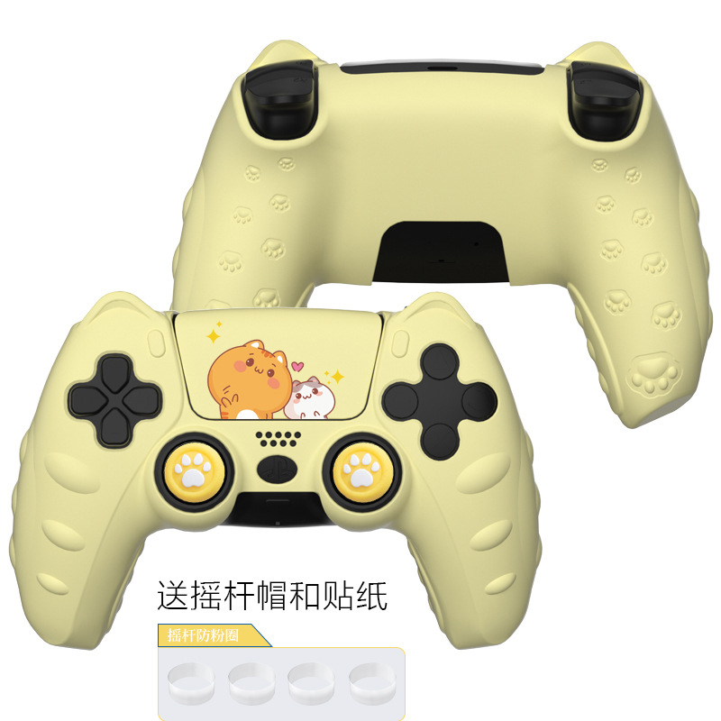PS5 mango cubierta protectora de silicona suave y cómodo de dibujos animados lindo con tapa basculante y pegatina NS Accesorios