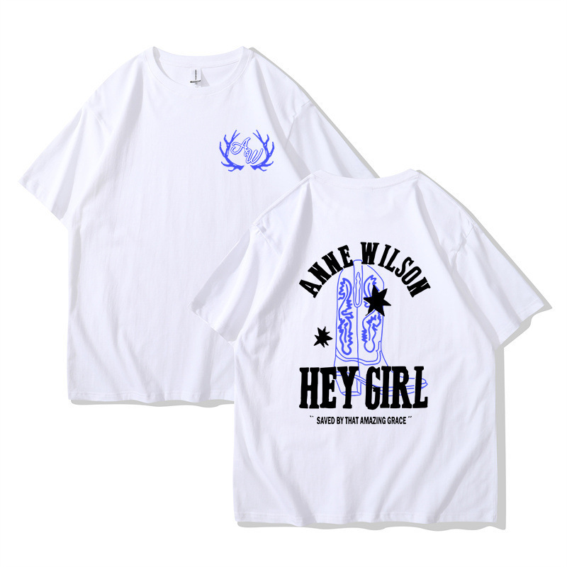 2025 New Printed Annie Wilson Hey Girl New Logo Pullover Short Sleeve Men Women Fashion T-Shirt