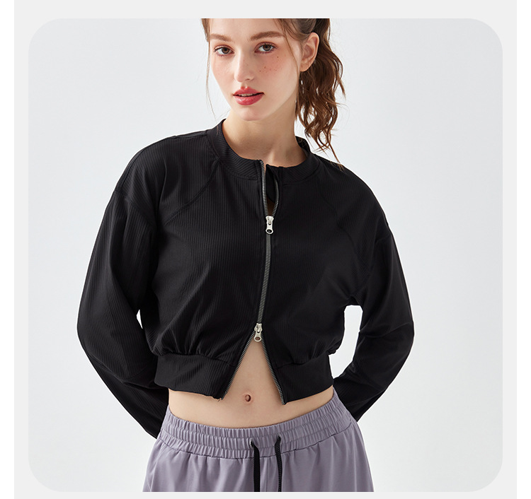 Double Zipper Loose Long Sleeve Sweatshirt Coat