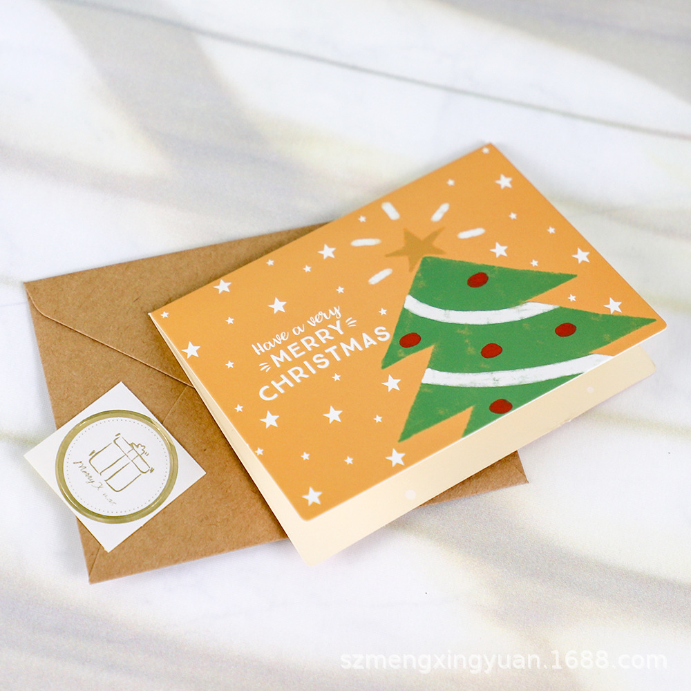 Tarjetas de Navidad escritas a mano Tarjetas de felicitación con sobres Regalos creativos Tarjetas de negocios de dibujos animados retro