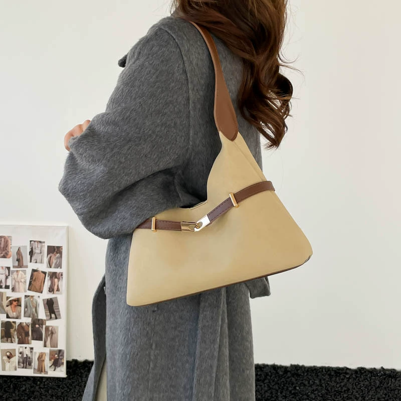 Shoulder bag, retro capacious one-shoulder bag Korean style, lightweight 0.22 kg, multiple colors