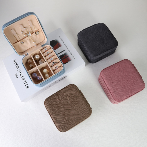 Cross-border portable hair accessory bracelet jewelry storage box high-end earrings ear studs rings jewelry box wholesale