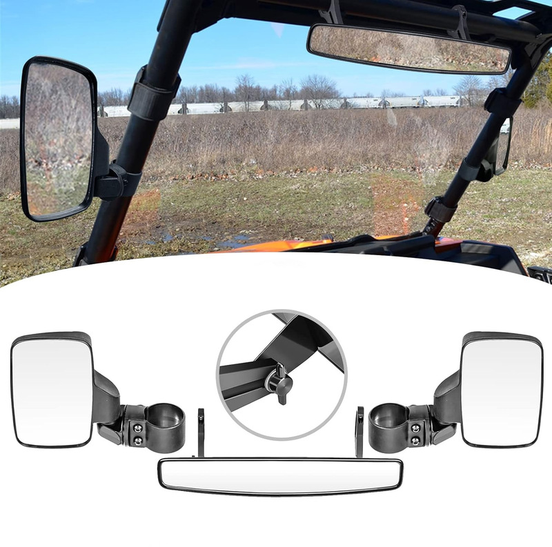FLYQUICK cross-border suitable for and UTV ATV beach Car Rearview Mirror left and right middle mirror combination set