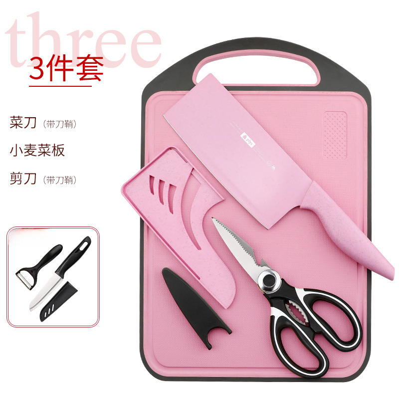 Yangjiang cuchillo de cocina super rápido afilado tablero de corte cuchillo de cocina 2 en 1 cuchillo de cocina inoxidable conjunto de acero inoxidable