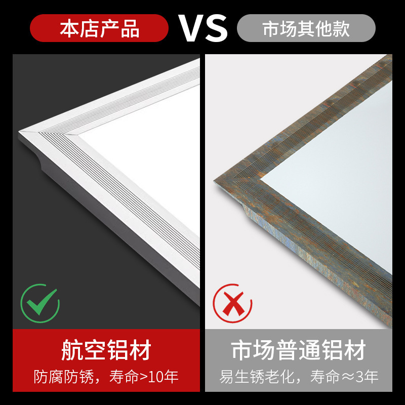 平板灯led面板灯厨房灯300600集成吊顶灯扣板灯卫生间灯防水|undefined