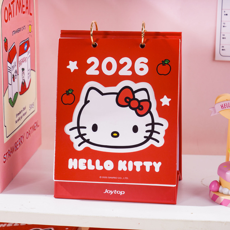 2026年正版新款凯蒂猫萌动系列小台历卡通可爱KT猫桌面立式台历|undefined