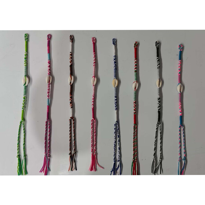 Shell Friendship Bracelet, Hand-Woven Nepalese Blessing Cotton Thread Bracelet, Adjustable Couple Jewelry Strap Shell Friendship Bracelet, Hand-Woven Nepalese Blessing Cotton Thread Bracelet, Adjustable Couple Jewelry Strap