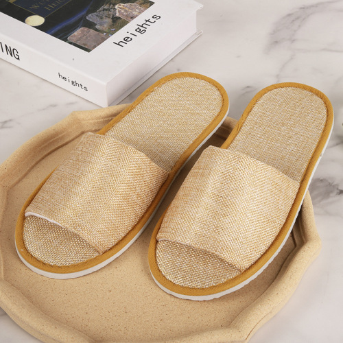 Wholesale hotel slippers disposable linen cotton thickened non-slip bed and breakfast beauty salon hotel hotel slippers