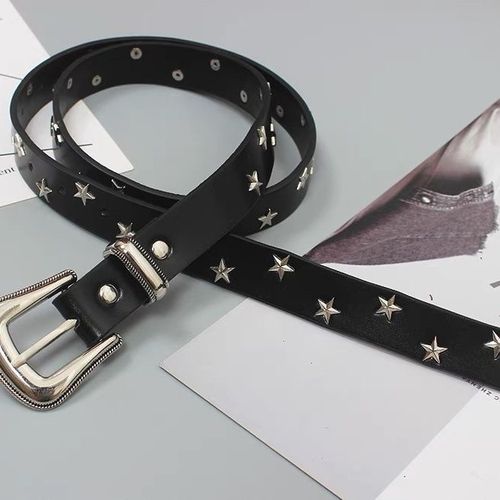 Rivet Punk Star Belt for Instagram Women's Accessory, Jeans Design, Uncommon Y2K, Hot Girl, Five-Pointed Star Belt for Men