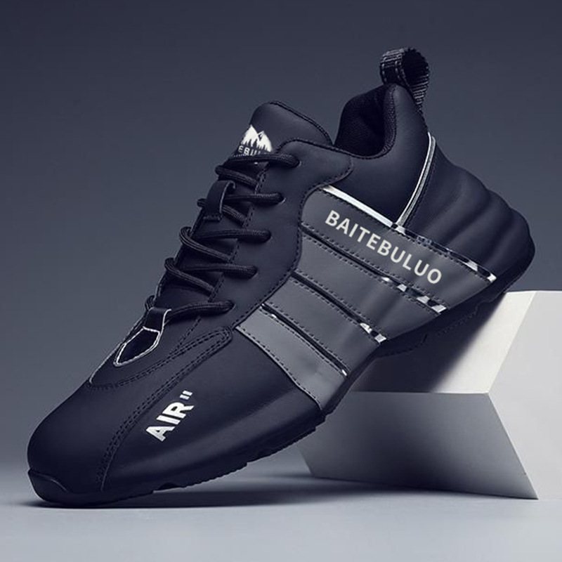 Autumn and Winter Leather Trendy Men's Shoes Casual 2025 Leather Shoes Dad New Pu Leather Breathable Handmade Men's Running Wholesale