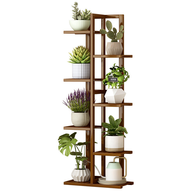 Estantes de flores de balcón interior modernos y simples aterrizan al aire libre estantes de flores de varias capas estantes de flores de madera maciza estantes de madera maciza estantes de madera