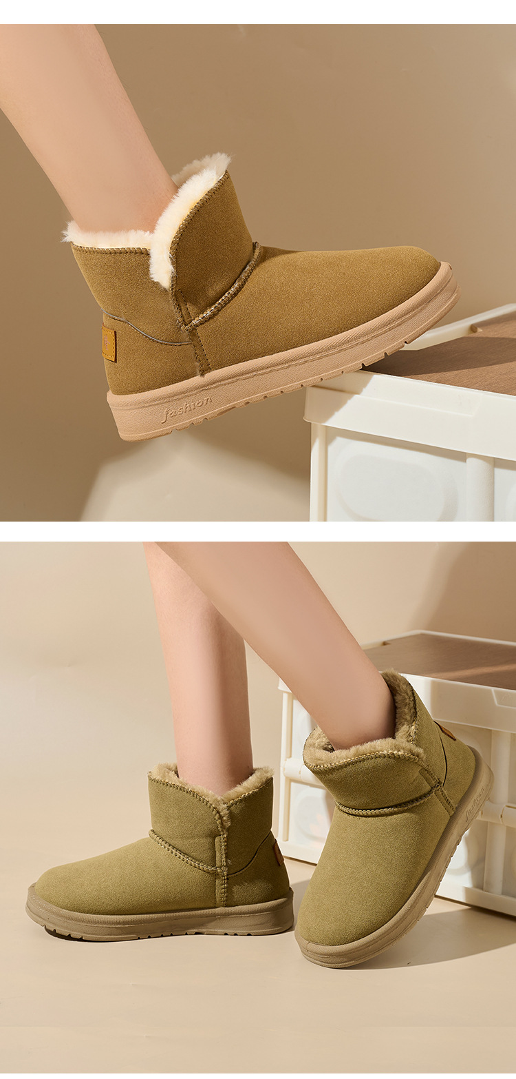 Botas de nieve nuevas de invierno para mujer, casuales, más cachemira, algodón grueso para nieve, cien piel de oveja, cachemira, zapatos de algodón cálidos, zapatos de mujer_voghion.com