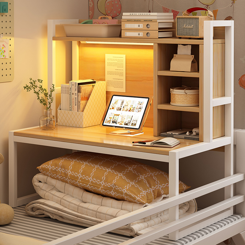 Small Bed Table, Computer Desk, College Dormitory Bed Desk, Bookshelf Integrated Table, Study Table, Office Desk, Bed Table