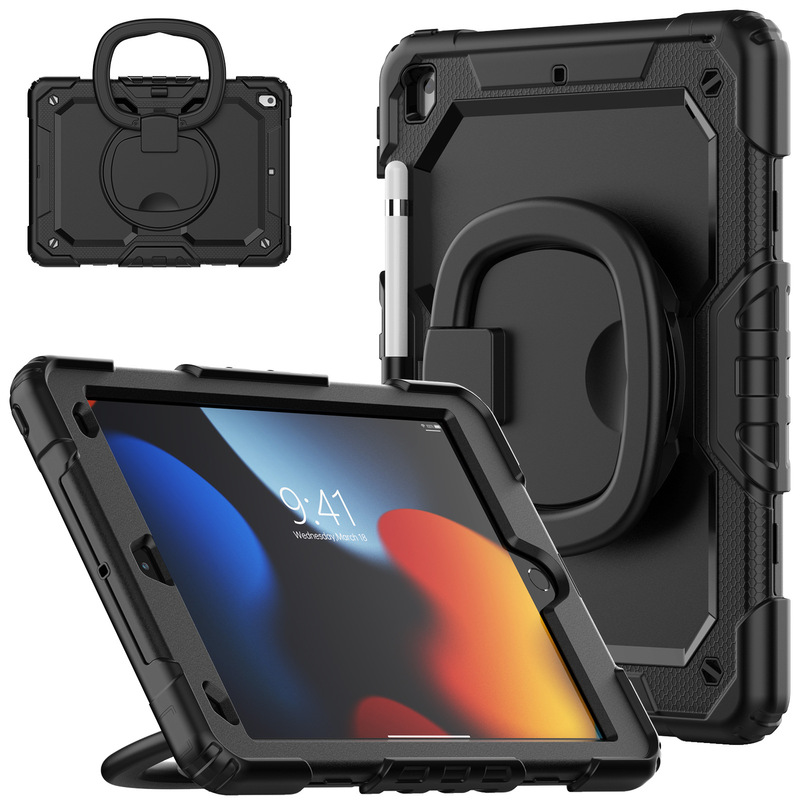 Suitable for Ipad10.2 Silicone Rotating Bracelet Anti-Fall Tablet Case 9 8 7Th Portable Stand Anti-Fall Protective Case Suitable for Ipad10.2 Silicone Rotating Bracelet Anti-Fall Tablet Case 9 8 7Th Portable Stand Anti-Fall Protective Case
