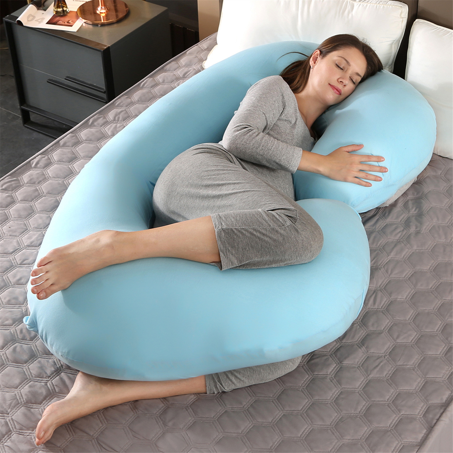Amazon entidad transfronteriza almohada de maternidad almohada de la cintura lado almohada para dormir gran almohada de maternidad tipo C funda de almohada fábrica venta al por mayor