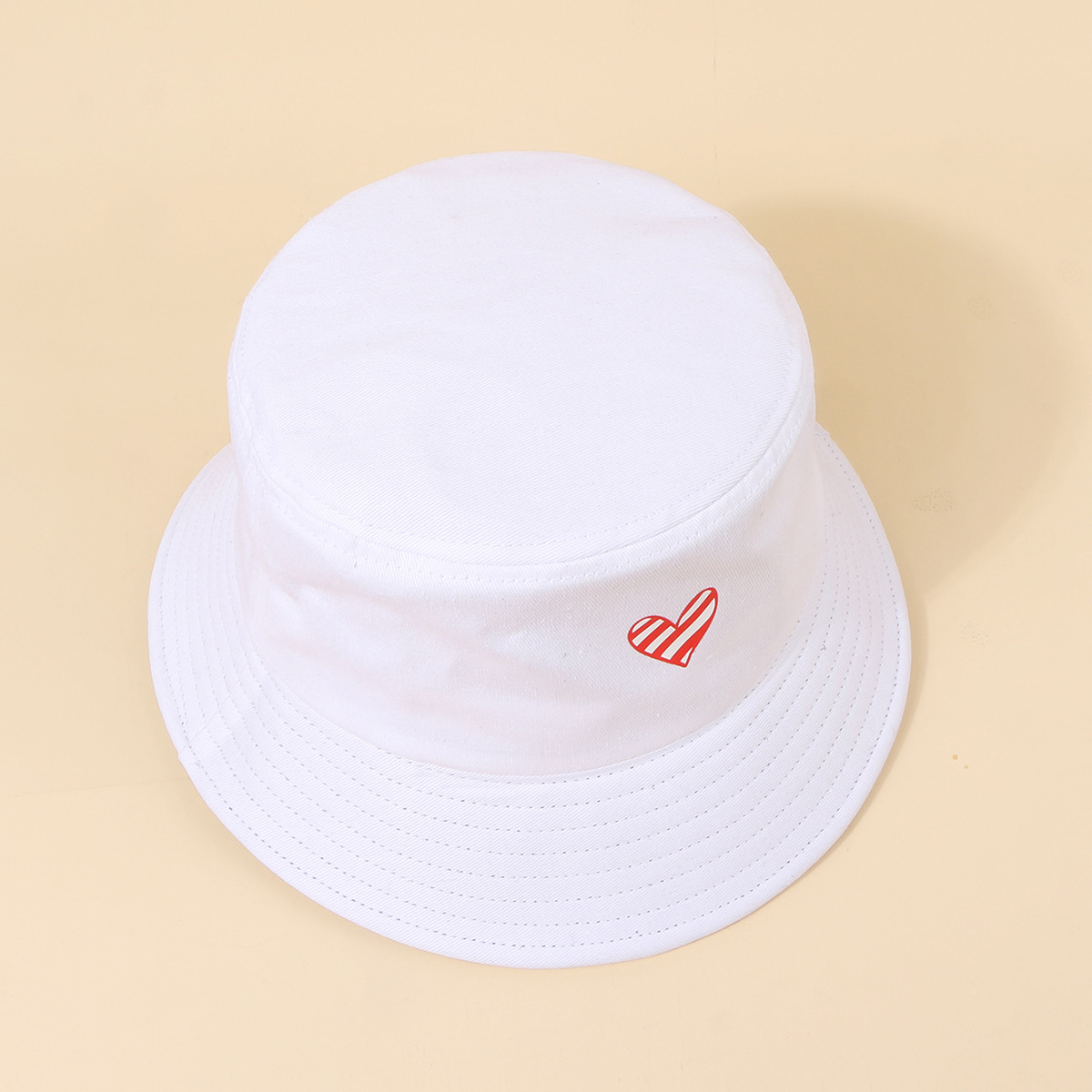 128g Weight Bucket Hat Hats Type Daily Occasion Cotton Material Heart Shape Pattern All Seasons Season Women'S Gender Heart Design Simple Style Style Wide Eaves Rim Women's Simple Style Heart Shape Heart Wide Eaves Bucket Hat 14