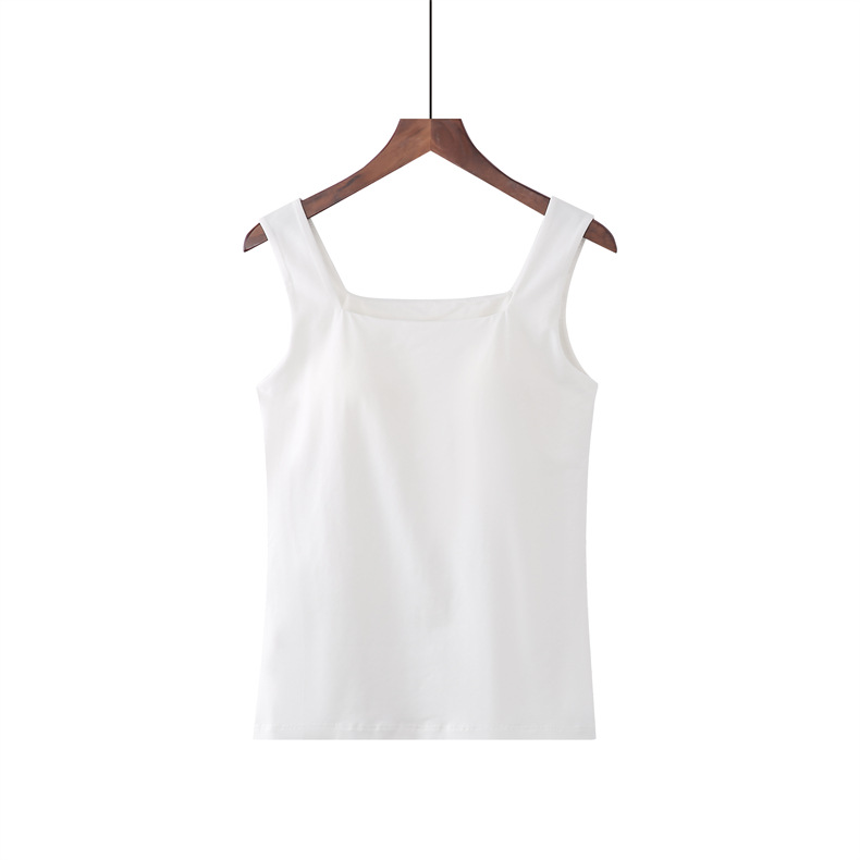 175g Weight Cotton, Spandex, Modal Fabric Type Long Top Length Vest Tops Type Vest Bra Style Holiday, Daily Occasion Square Neck Neckline Slim Fit Type Solid Color Pattern Summer, Spring Season Women's Gender Casual Style Wholesale Women's Casual Solid Color Tank Tops 3