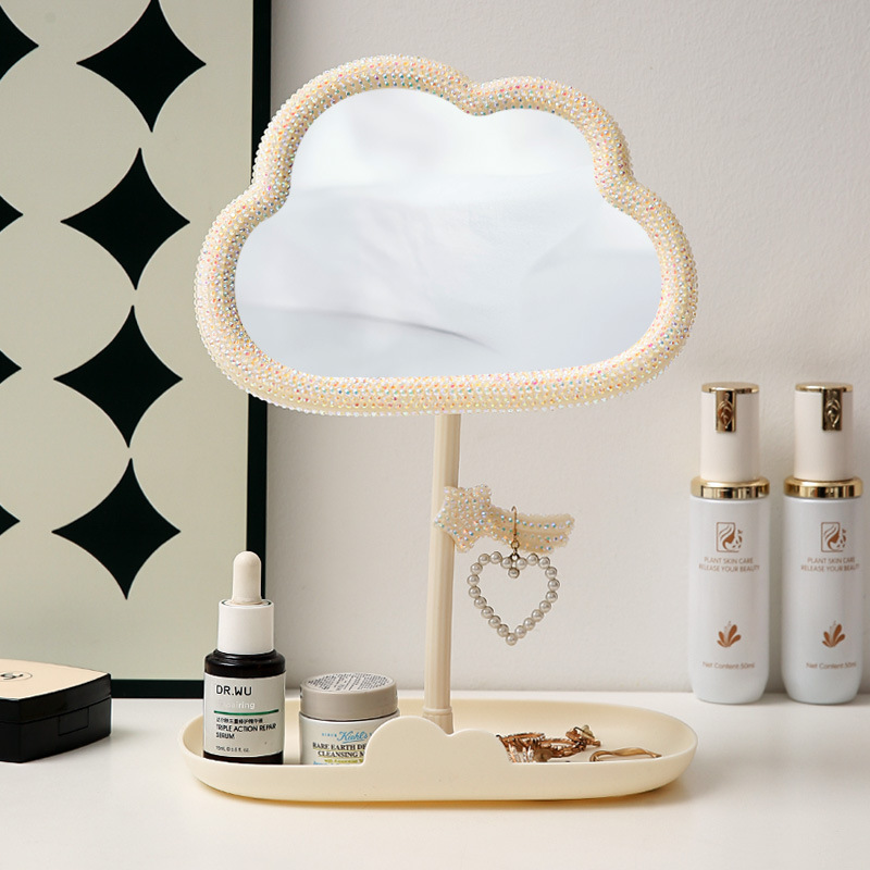 Espejo de maquillaje de nubes meteoritas serie de chicas colgar joyas de escritorio de plástico HD puede girar espejo de vestir doméstico