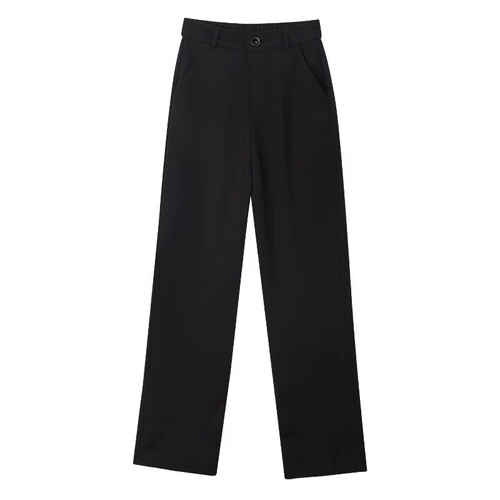 Black Suit Pants for Women - Spring and Autumn New Arrival High-Waisted Petite Version with a Sense of Elegance, Draped Slim Straight Wide Leg Pants