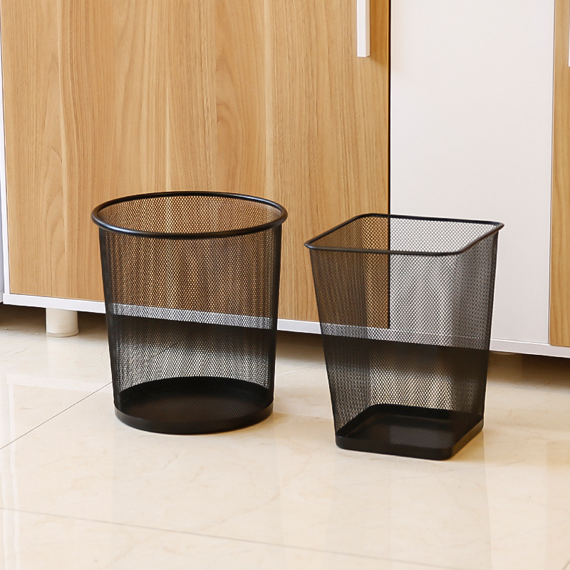Large, thickened, rust-proof metal wire storage bin, paper basket for office, home, living room, bathroom, toilet