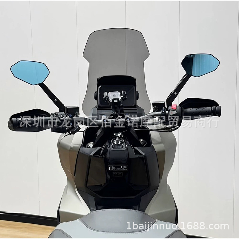 Motorcycle and electric vehicle modified rearview mirror, fully CNC aluminum alloy, foldable, anti-glare, universal rearview mirror