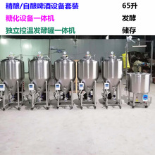 酿酒设备套装小型65升自酿啤酒糖化发酵桶家酿商用一体机控温耐压