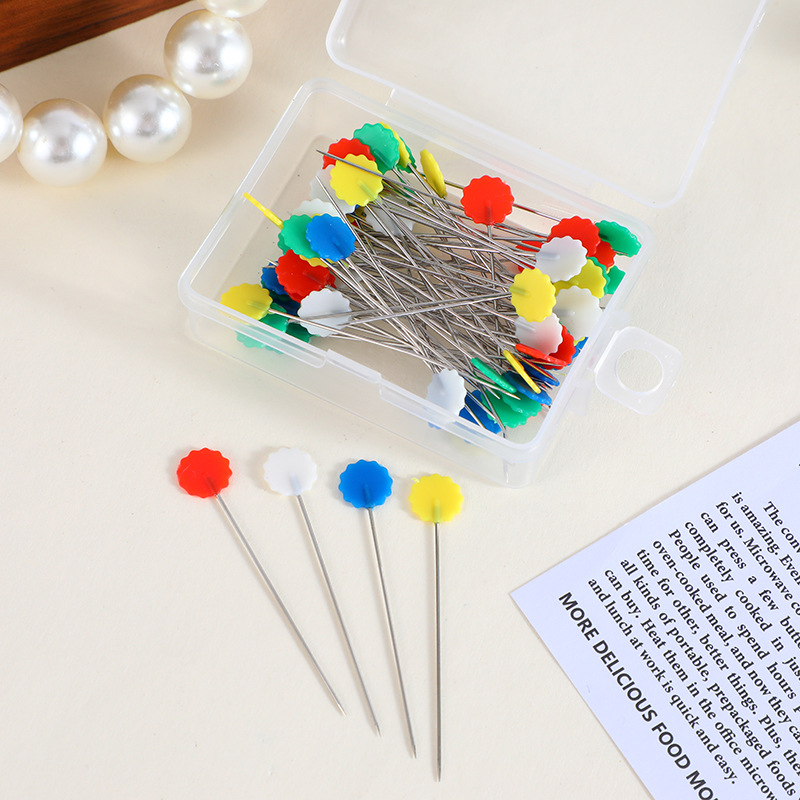 彩色葵花异形针 定位针手工缝纫针服装彩色大头针十字绣配件